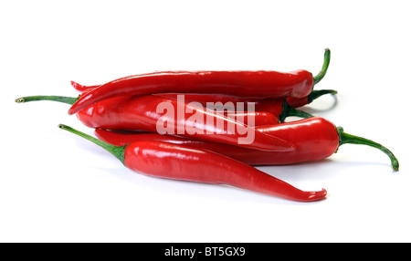 Closeup view of the red pepper isolated Stock Photo