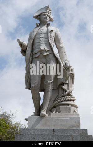 statue of captain cook christchurch new Zealand newzealand explorer mariner sailor Stock Photo