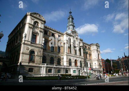 Wide-angle view of Ayuntamiento de Bilbao (City Hall) Stock Photo