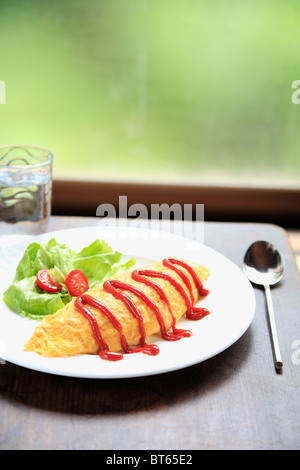 Rice omelette Stock Photo