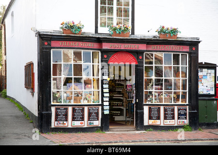 Facade of the Village Store and Post Office Alfriston, East Sussex Stock Photo