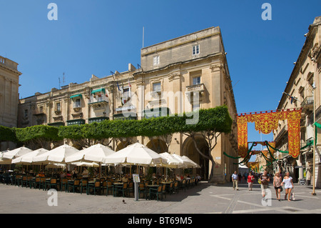 Street Cafe in Valletta, Malta Stock Photo