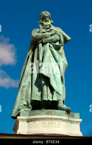 Statue of King Bela 4th - Hősök tere, ( Heroes Square ) Budapest Hungary Stock Photo
