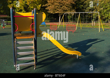 Empty playground in Abingdon, Autumn sunrise 2 Stock Photo