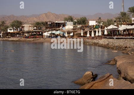 Beach restaurants in Dahab, Sinai, Egypt, Africa Stock Photo