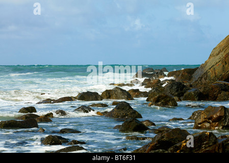 Atlantic from 'Welcombe Mouth' on the North Devon Coast. Seascape England Stock Photo