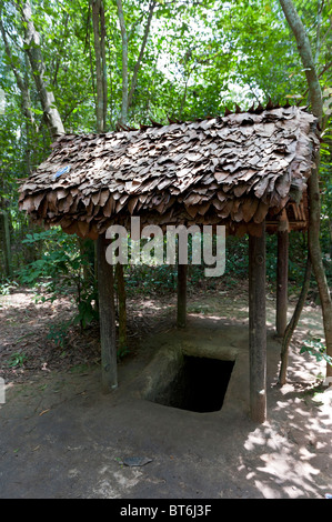 Tunnel Entrance in the Cu Chi Tunnel Complex, Ho Chi Minh City, Vietnam. Stock Photo