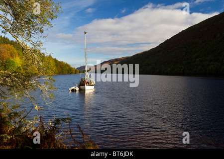 An image looking North on Loch Oich from the picnic area at the south end of the Loch. Stock Photo