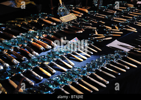 Vintage magnifying glasses on sale in Portobello Road, London, UK Stock Photo