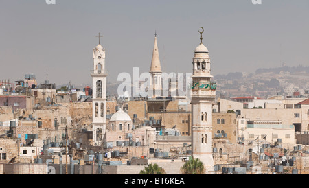 Panoramic skyline of Bethlehem, Palestine Stock Photo