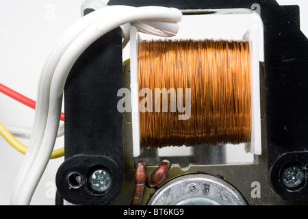 Coil of Copper Wire in Electric Motor Stock Photo