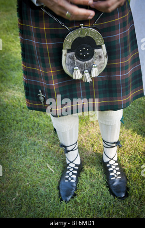 Detail of Highland dress kilt Stock Photo