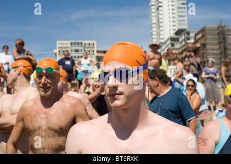 Sea swimming competition ,Brighton Stock Photo