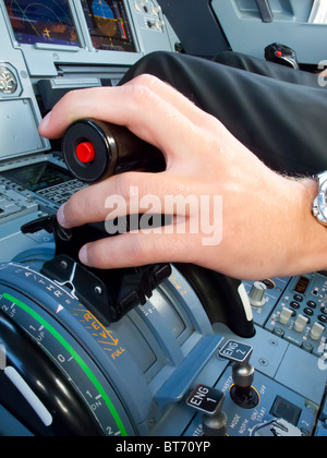 Thrust lever - Airbus Stock Photo