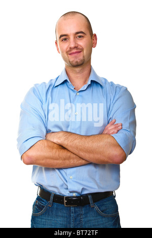 confident young teacher isolated on white background Stock Photo