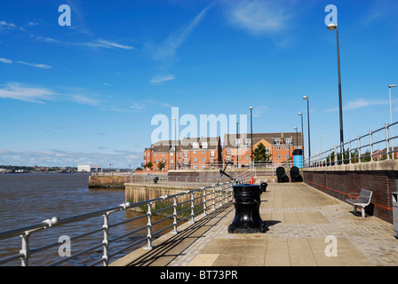 New housing developments on the redeveloped dock area in Dingle, Liverpool. Formerly Columbus Dock. Stock Photo