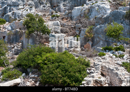 Lycian ruins at Kekova in Turkey. Kekova is known as the sunken city Stock Photo
