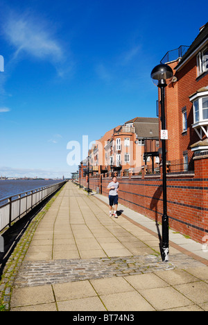 New housing developments on the redeveloped dock area in Dingle, Liverpool. Formerly Columbus Dock. Stock Photo