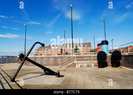 New housing developments on the redeveloped dock area in Dingle, Liverpool. Formerly Columbus Dock. Stock Photo