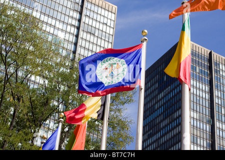 Rockefeller Center Flags New York City Stock Photo