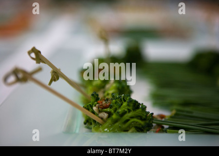 Quality food on offer at a buffet at a top London conference Stock Photo
