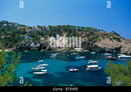 Sailing boats in Cala Vadella, Ibiza, Balearic Islands, Spain Stock Photo