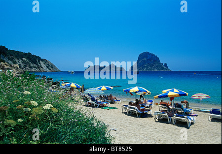 Cala d'Hort ant Es Vedra Island, Ibiza, Balearic Islands, Spain Stock Photo