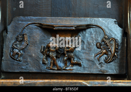 Misericord in St. Laurence`s Church, Ludlow, Shropshire, England, UK ...