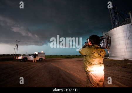 Storm Chaser and IMAX videographer Sean Casey sits on TIV during Project  Vortex 2 as the Discovery Channel crew films him Stock Photo - Alamy