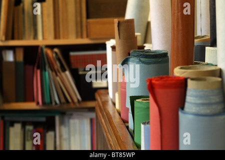 Binding a book bindery workshop Stock Photo