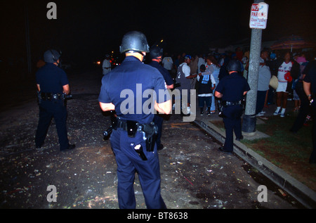 LAPD riot police deal with a disturbance in Compton, South Central, LA ...
