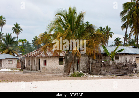 Jambiani, Zanzibar, Tanzania. Village Houses. Stock Photo
