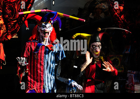 Mannequins in a Fancy Dress Shop window display, London, England, UK Stock Photo