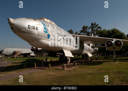 A B-47 bomber plane on display at the Castle Air Museum, Merced California USA. Stock Photo