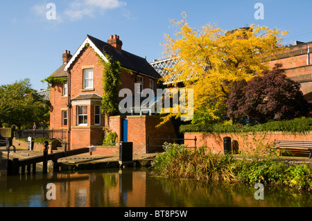 Former lock keeper's cottage at Lock 92 (Duke's Lock), the last lock on the Rochdale Canal, Castlefield, Manchester, England, UK Stock Photo