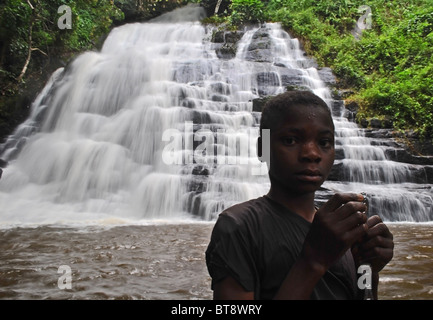 The 'Cascades de Man' waterfall near Man, Ivory Coast, West Africa Stock Photo