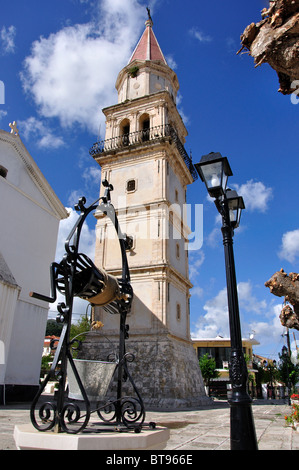 Bell tower of Church of Agia Mavra, Maherado, Zakynthos (Zante), Ionian Islands, Greece Stock Photo