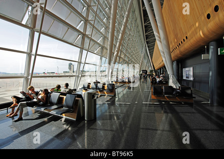 Waiting lounge in depature hall of Zurich Airport, Switzerland, Europe Stock Photo