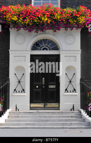 Entrance door to Number one Bedford Square London Georgian House converted into offices Stock Photo