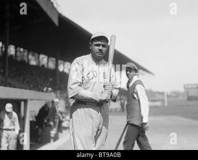 Vintage photo circa 1919 of baseball legend Babe Ruth (George Herman Ruth Jr) in Boston Red Sox strip. Stock Photo