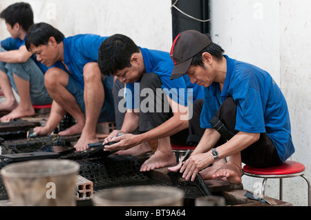 Vietnamese Lacquerware Production Line. Ho Chi Minh City, Vietnam. Stock Photo