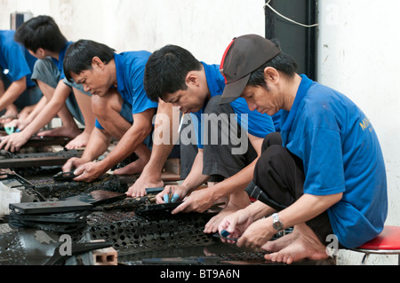 Vietnamese Lacquerware Production Line. Ho Chi Minh City, Vietnam. Stock Photo