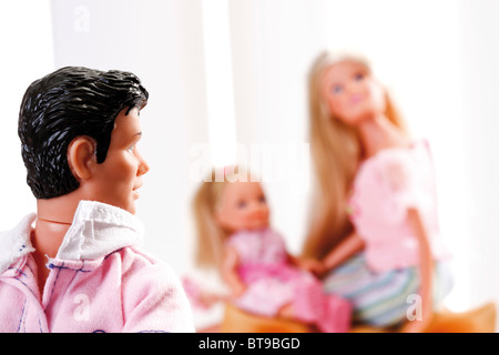 Symbolic image of family made from dolls Stock Photo