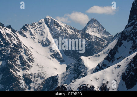 Rysy - the highest peak of Poland in winter, Tatra Mountains Stock Photo