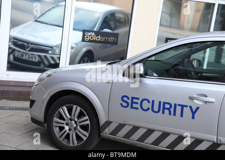 A mobile security patrol in a U.K. city. Stock Photo