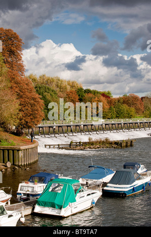 Teddington Lock on Thames River in Teddington, Surrey, United Kingdom Stock Photo