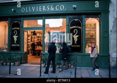 Paris, France, Street Scene, Le Marais District, Local Gift Store, 'Oliviers & Co.,' Olives Store, Stock Photo