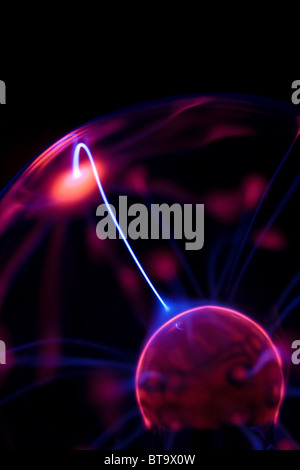 Plasma Lamp Bulb - Showing Bright Beam of Electrical Energy Stock Photo