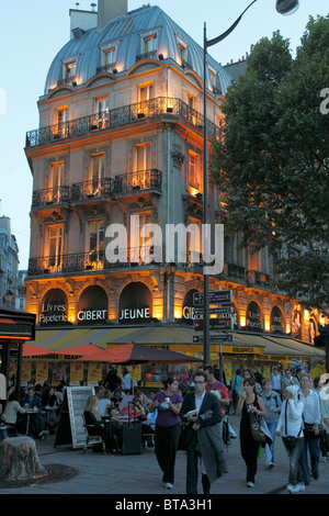 France, Paris, Boulevard St-Michel, cafe, people, street scene Stock