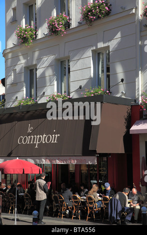 France, Paris, Carrefour de l'Odéon, restaurant, people, Stock Photo